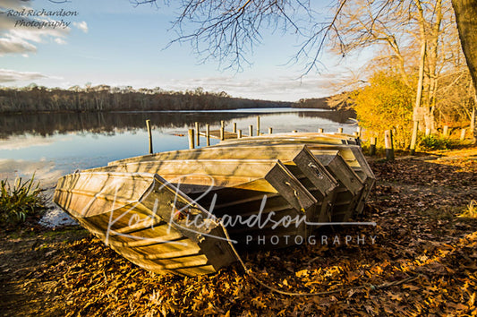Resting Rowboats Blydenburgh County Park Smithtown NY Limited Edition Metal Print