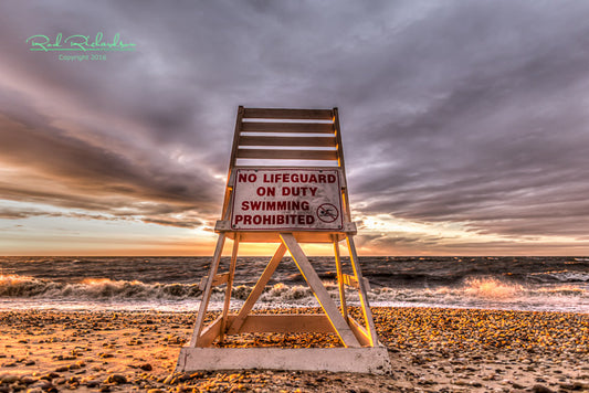 No Swimming Beach Closed Wading River NY LIMITED EDITION Metal Print