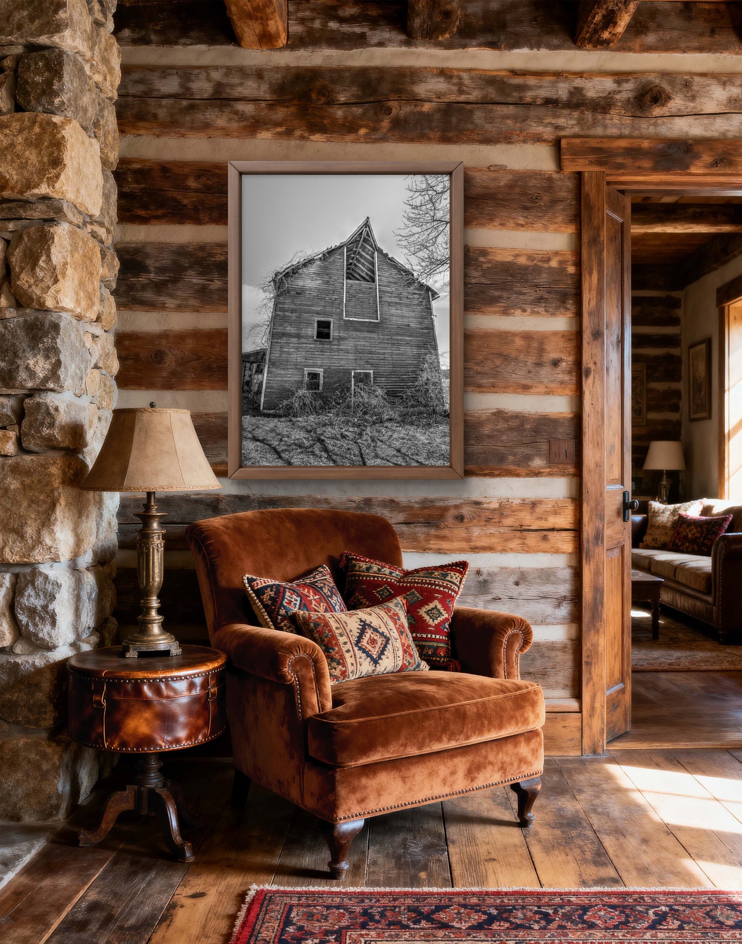 Forgotten Barn – Black and White Farm Photography Print – Rustic Rural Wall Art