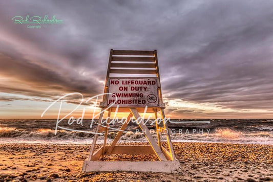 No Swimming Beach Closed Wading River NY LIMITED EDITION Metal Print