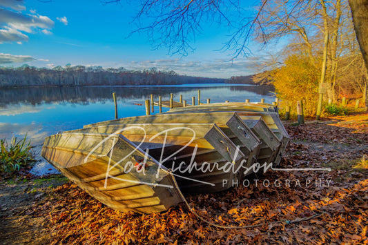 Resting Rowboats Blydenburgh County Park Smithtown NY Limited Edition Metal Print