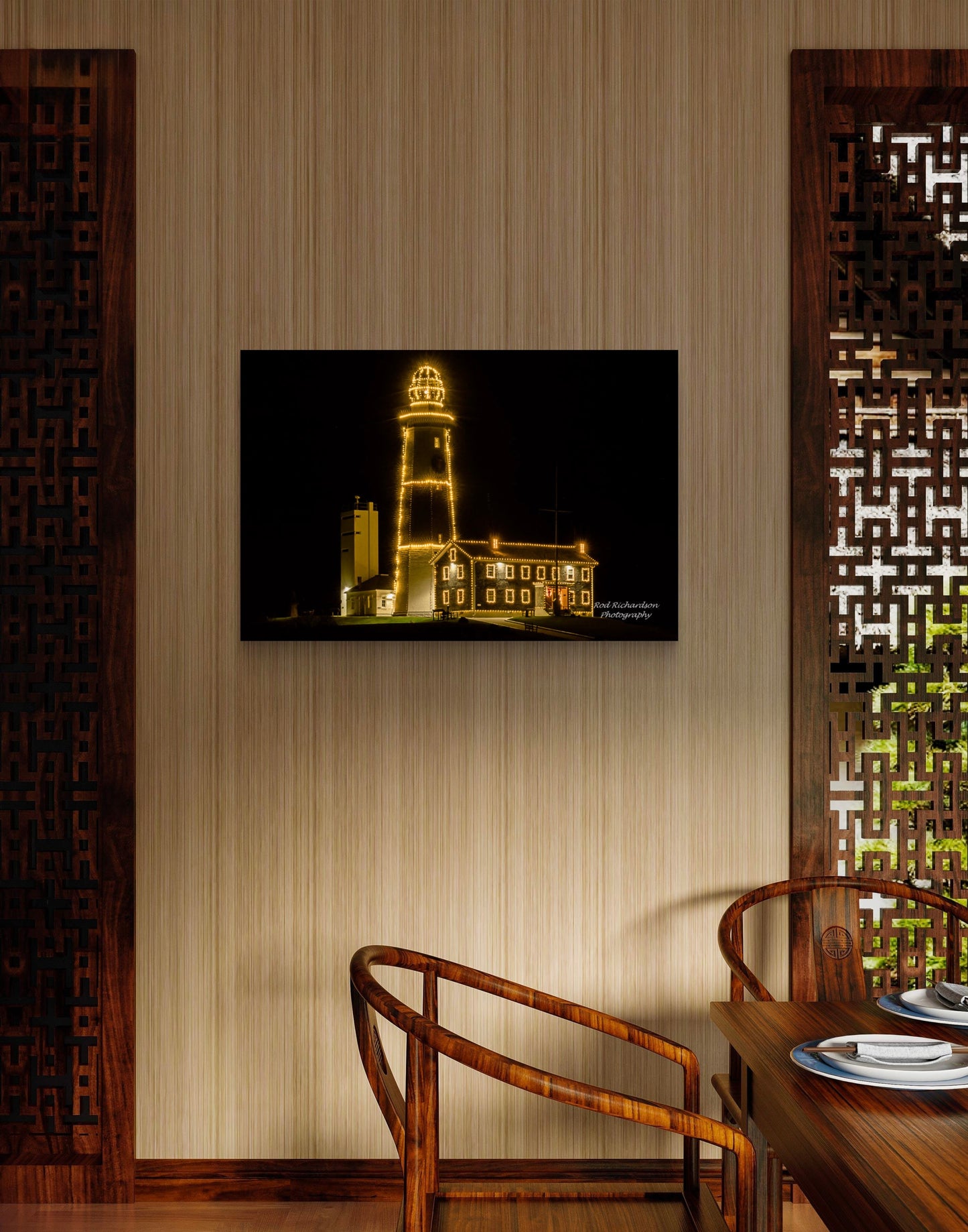 The Iconic Montauk Point Lighthouse Holiday Decorated